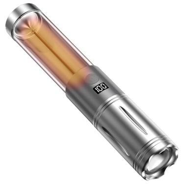 Imagem de Luzes de flash para acampamento, lanterna à prova d'água de 3 modos | Lanternas portáteis com exibição de energia de 2500 mAh – para casa, , barraca, interior, exterior, caminhadas, caminhadas