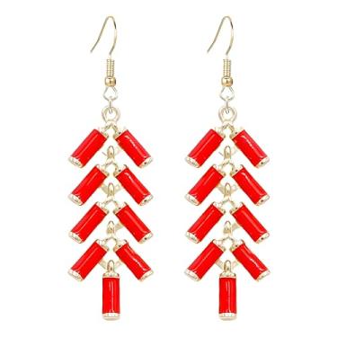 Imagem de coadipress Brincos de dança de leão para mulheres, estilo chinês, dragão, cabeça de animal, fogos de artifício, brincos de festa de ano novo, joias do festival da primavera, Medium, Metal, Sem pedra