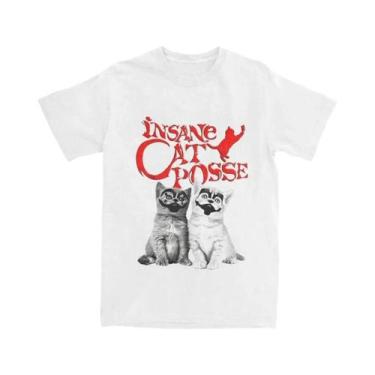 Imagem de Camiseta Feminina De Halloween Com Estampa De Gato E Palhaço Engraçado