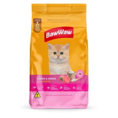 Imagem de Ração Baw Waw Gato Filhote Sabor Carne e Arroz 900g