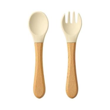 Imagem de Conjunto De Utensílios De Aprendizagem Para Bebês: Talheres De Silicon