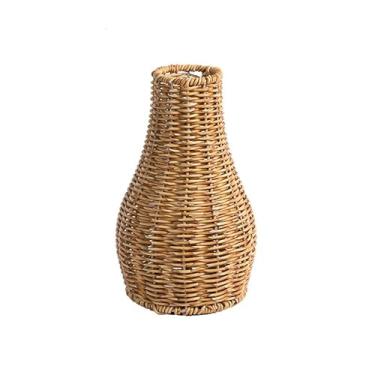 Imagem de Peauley Vasos feitos à mão de 25 cm para buquês artificiais, vasos semelhantes a rattan para flores secas, vaso de flores falsas para decoração de casa