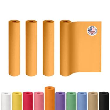 Imagem de Rolo de papel kraft laranja de 45,7 cm x 3048 cm, pacote com 4 - Papel artesanal de qualidade feito nos EUA para embrulho de presente, artes e artesanato infantil, projetos escolares - 100% reciclado