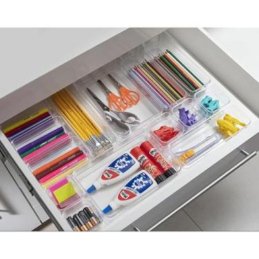 Imagem de Kit 7 Organizadores Modular Multiuso para Gavetas Armários Geladeiras Pote Acrílico Cristal