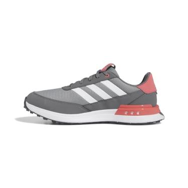 Imagem de adidas Tênis de golfe masculino S2G Spikeless 24, Cinza três/Calçados Branco/Preloved Scarlet, 7 Wide