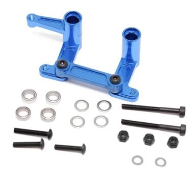 Imagem de MYHWDRNU Peças de carro RC compatíveis com Traxxas for Slash for Rustler for Bandit 1/10 RC Car Accessories Parts Aluminum Alloy Steering Bellcrank Set (azul)
