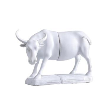 Imagem de Estante de resina decorativa para casa moderna, suportes de suporte de livros, prateleiras de suporte de livros de animais de mesa (branca)