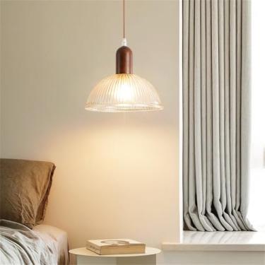 Imagem de Luminária pendente moderna de vidro E27 para mesa de jantar, estilo nórdico, com cúpula de vidro, ideal para bar, quarto, sala de estar, sala de jantar, mesa de cabeceira, quarto infantil e