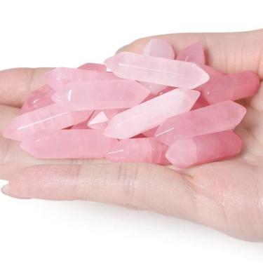 Imagem de Varinhas de quartzo rosa Healing Crystals QINJIEJIE, 15 unidades, rosa