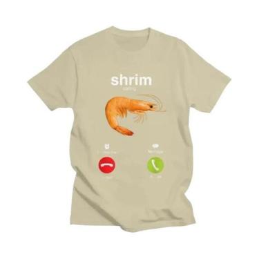 Imagem de Camiseta Feminina Engraçada Com Estampa De Camarão, Manga Curta, Estil