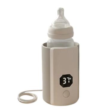 Imagem de Aquecedor de Mamadeira Portátil Recarregável Com Ajuste de Temperatura Display Digital e Medidas de 8 Cm por 14 Cm