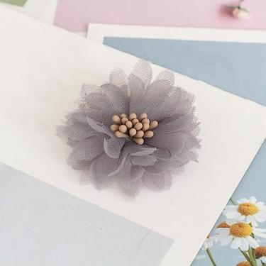 Imagem de 10 peças/lote flor de chiffon rosa preta cinza para convite de casamento flores artificiais para decoração de vestidos, 2