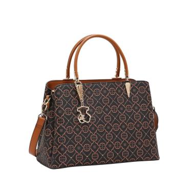 Imagem de  Bolsa Feminina Classic Cristal Estruturada Casual - Chenson 3485354 Café