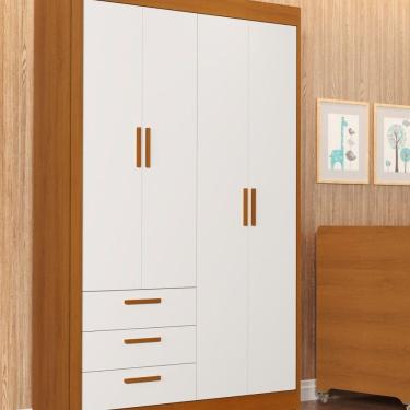 Imagem de Guarda-roupa para Quarto de Bebê Zaki Branco Fosco / Savana