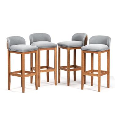 Imagem de Kit 4 Banquetas Moderna Cozinha Area Externa Gourmet 96cm Altura Ideal Balcão Espaço Churrasqueira