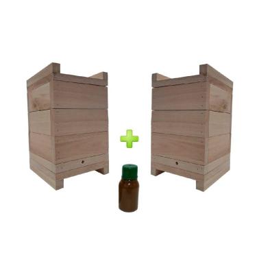 Imagem de 2 Caixas Inpa Abelhas Mandaçaia 15X15 + Atrativo 50 Ml