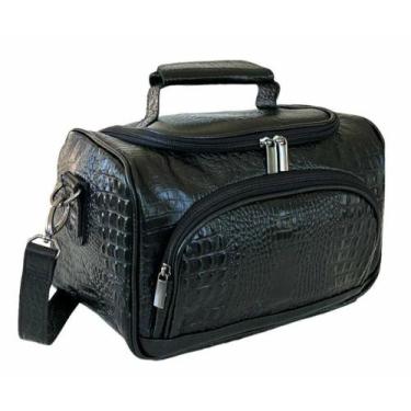 Imagem de Mala Frasqueira com Alça Unissex Em Couro Paris Viccina, Preto