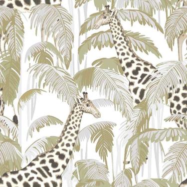 Imagem de Papel De Parede Botany House Girafa Verde 15527