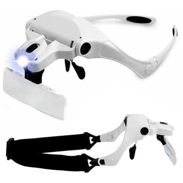 Imagem de Lupa Cabeça Profissional Aumento Leitura Estetica Eletronica Artesanato Robotica