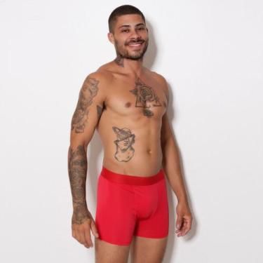 Imagem de Cueca Boxer Microfibra Lisa Cor:VermelhoTamanho:P - Optiz, Vermelho, P