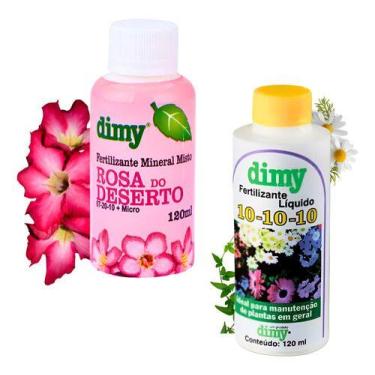 Imagem de Kit Fertilizantes Adub0 10-10-10 Rosa Do Deserto 120ml Dimy