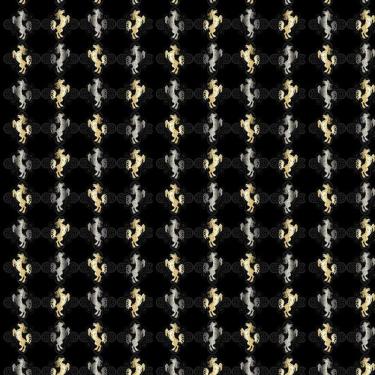 Imagem de Papel De Parede Cavalo Dourado E Cinza Fundo Preto Adesivo
