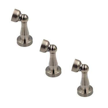 Imagem de Kit 3 Prendedor Batedor De Porta Magnetico Inox Escovado - Portaberta