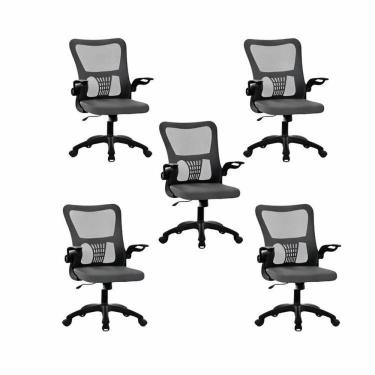 Imagem de Kit 5 Cadeiras de Escritório Diretor Baltimore com Sistema Relax Preto