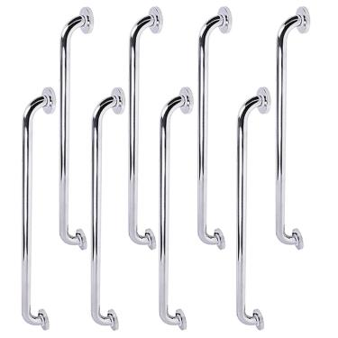 Imagem de Barra de Apoio Alca 80cm kit 8 Uni Acessibilidade Cadeirante Idoso Deficiente Box Banheiro Seguranca Corrimao Corredor