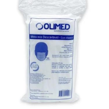 Imagem de Máscara Descartável Branca com elástico - Olimed