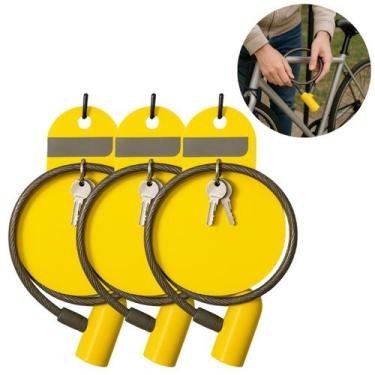 Imagem de 3 Cadeados Corrente Com Trava e Chave Para Bicicleta 60cm - Your House