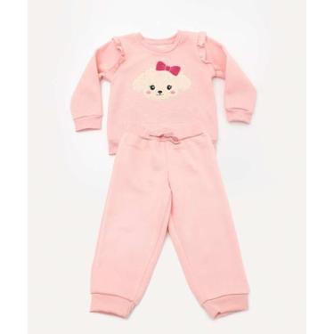 Imagem de Conjunto Moletom Infantil Cachorro Marisa Tam 1 a 3 Ro-49393, Rosa, 1