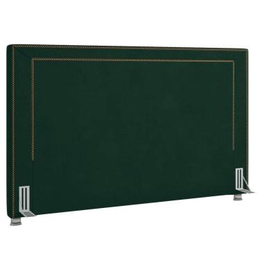 Imagem de Cabeceira Cama Box Casal Queen 160cm Mali Z37 Veludo Verde Musgo - Mpozenato