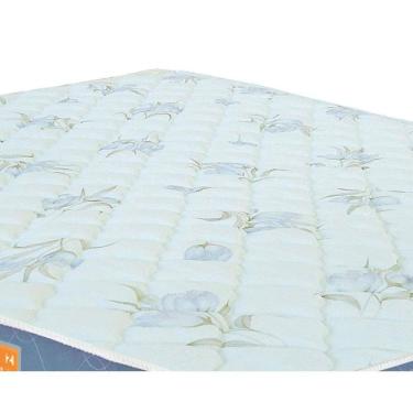 Imagem de Colchão Casal Queen Sleep Max Espuma D45 158x198x25cm Branco/Azul - Castor