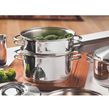 Imagem de Cozi-Vapore Tramontina Solar 20 cm 3,2 L em Aço Inox com Alças 62510200