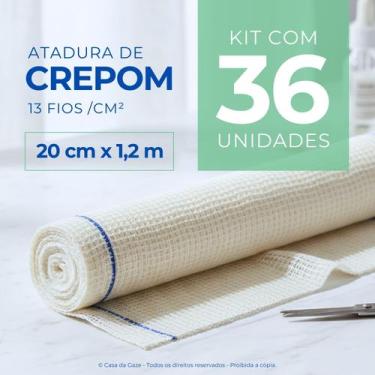 Imagem de Atadura Crepom Faixa Bandagem Elástica 20cmx1.2m Kit 36 Un - TEXMED