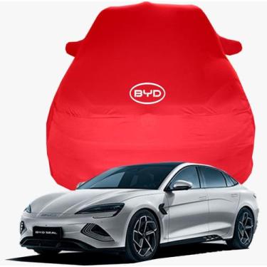 Imagem de Capa de Carro BYD Seal Tecido  Lycra Premium - Cadilhe Capas, Vermelho