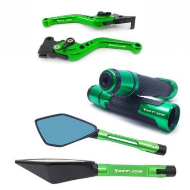 Imagem de Kit Manete Manopla Retrovisor MT-03 16 a 24 Gravado a laser - NoBrand,