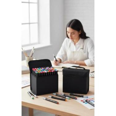 Imagem de 2x Canetas Touch 60 Cores Dupla Ponta Marcador Profissional - Congratu