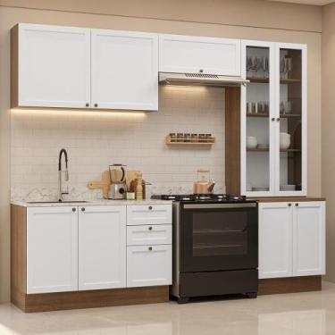 Imagem de Armário de Cozinha Completa 270 cm Rustic Vik Madesa 06, Rustic/Branco