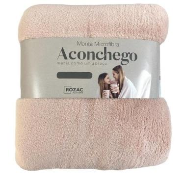 Imagem de Manta de microfibra Casal Aconchego Rozac, Rosa bebê