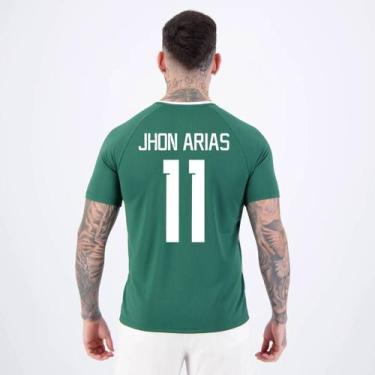 Imagem de Camisa Palmeiras Alviverde Branca e Verde 11 Jhon Arias - Betel, M