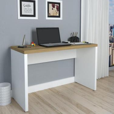 Imagem de Escrivaninha Mesa Escritório Minimalista Toq 120cm Olmo E Branco - Art