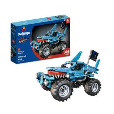 Imagem de Brinquedo Infantil Blocos de Montar Super Maquina Off Road Azul 305 pe