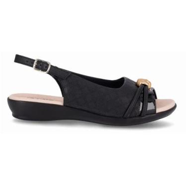 Imagem de Sandália Piccadilly Wide Fit 500408 - Feminino, Preto, 38