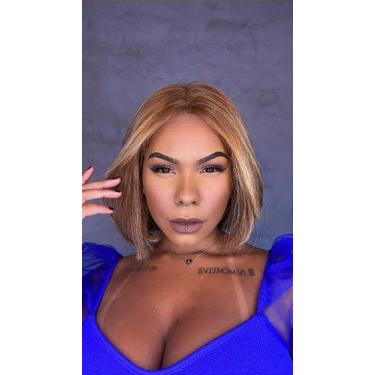 Imagem de Peruca Lace Front Cabelo Humano Holley Loiro Mechas - Estilo Natural e