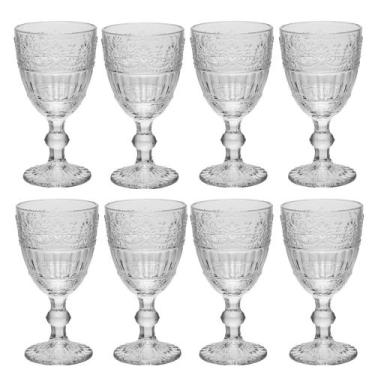 Imagem de Jogo 8 Taça de Cristal Ecológico para Água Suco Mauve 320ml Transparen