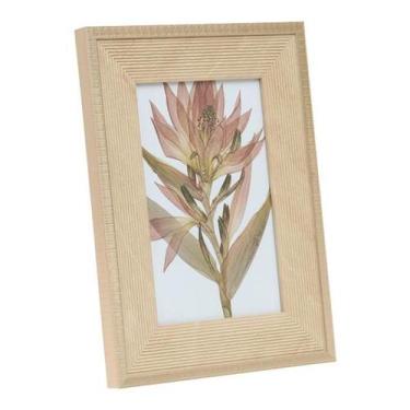 Imagem de Porta Retrato Decorativo Bege 10x15cm Em Poliestireno E Vidro - Casa H