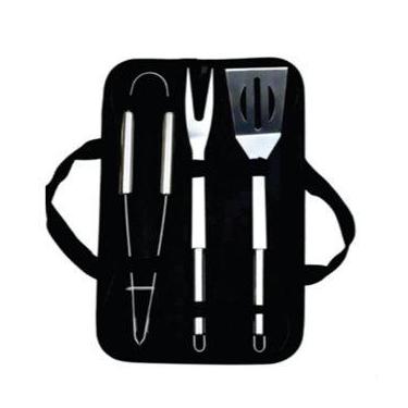 Imagem de Kit Churrasco Aço Inox Maleta 3 Peças Completo Estojo Premium Chef Gou