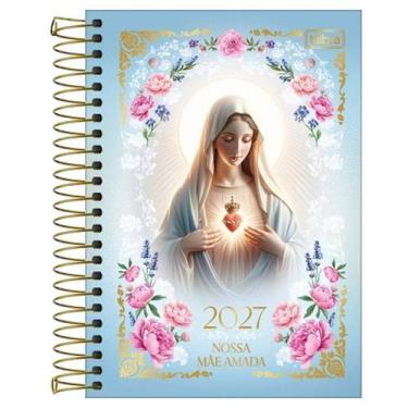 Imagem de Agenda Devocional Católica 2027 M6 208 folhas Tilibra Cor:Azul Claro, 